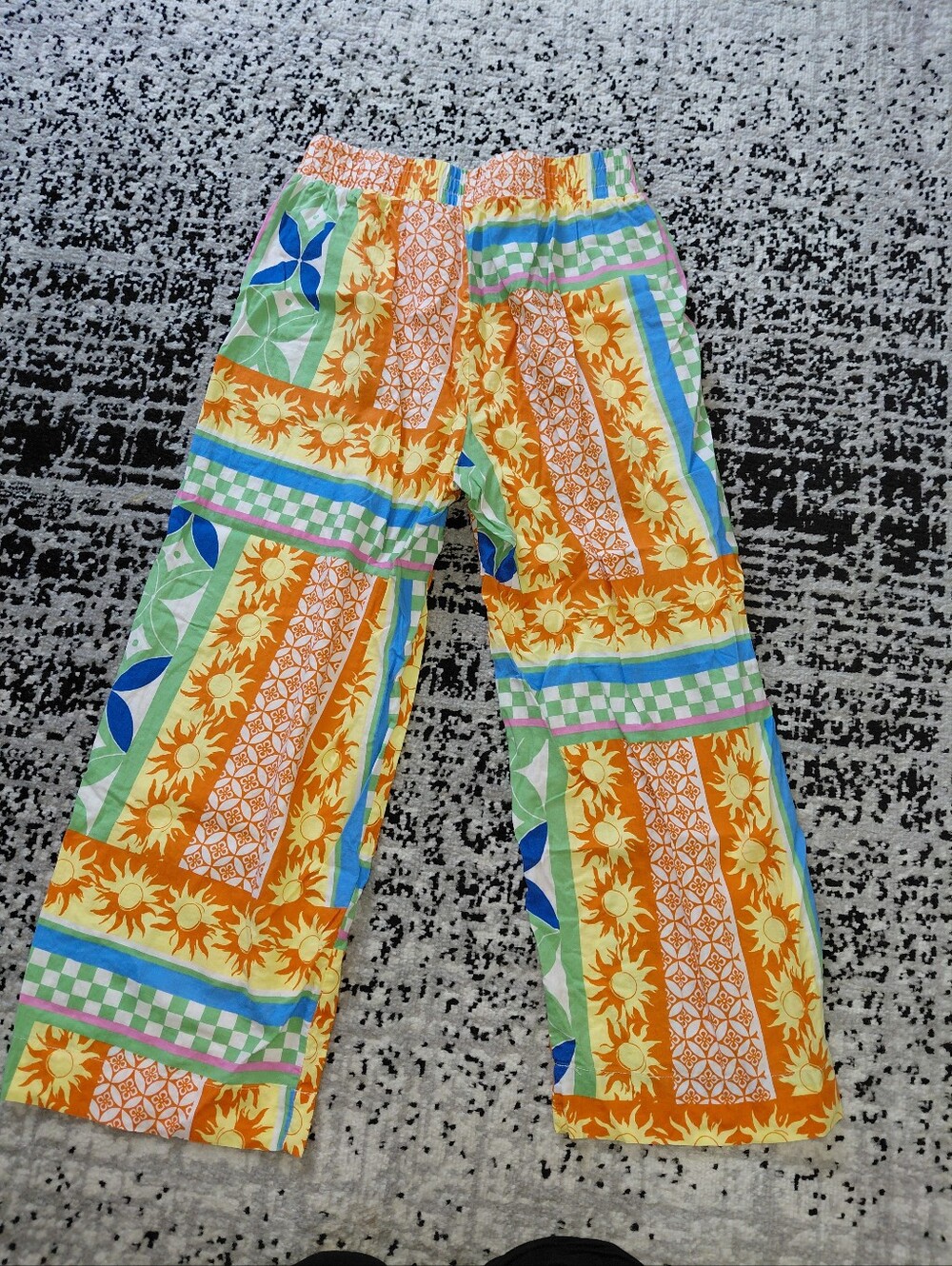 Christian Siriano New York Patchwork Wide Leg Pants Medium | Colorful Boho CC - Picture 8 of 10